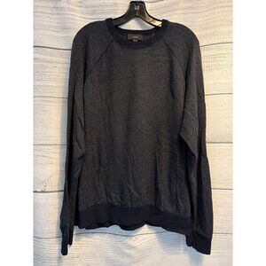 Vince Mens Navy Textured Wool & Cotton Blend Sweater XXL